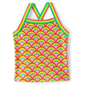 NIP lands end rainbow tankini top, Sz.8 plus